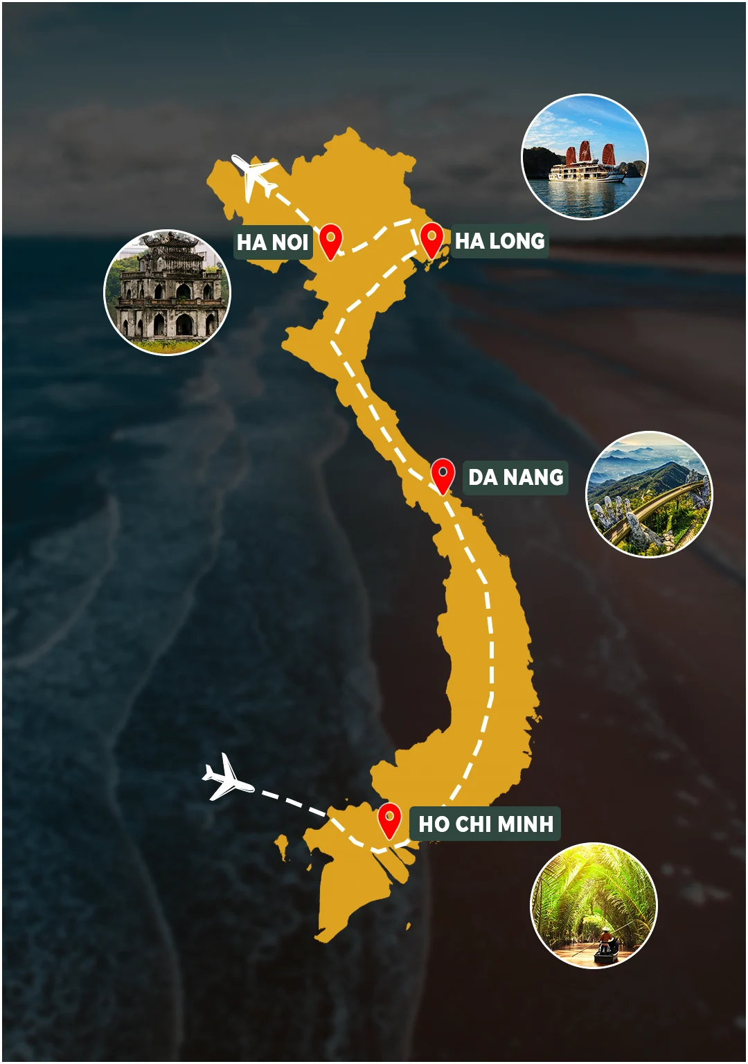 Best of Maldives 9 Days route map: Hulhumalé – Huvadhoo Atoll – Addu Atoll – Malé – Baa Atoll