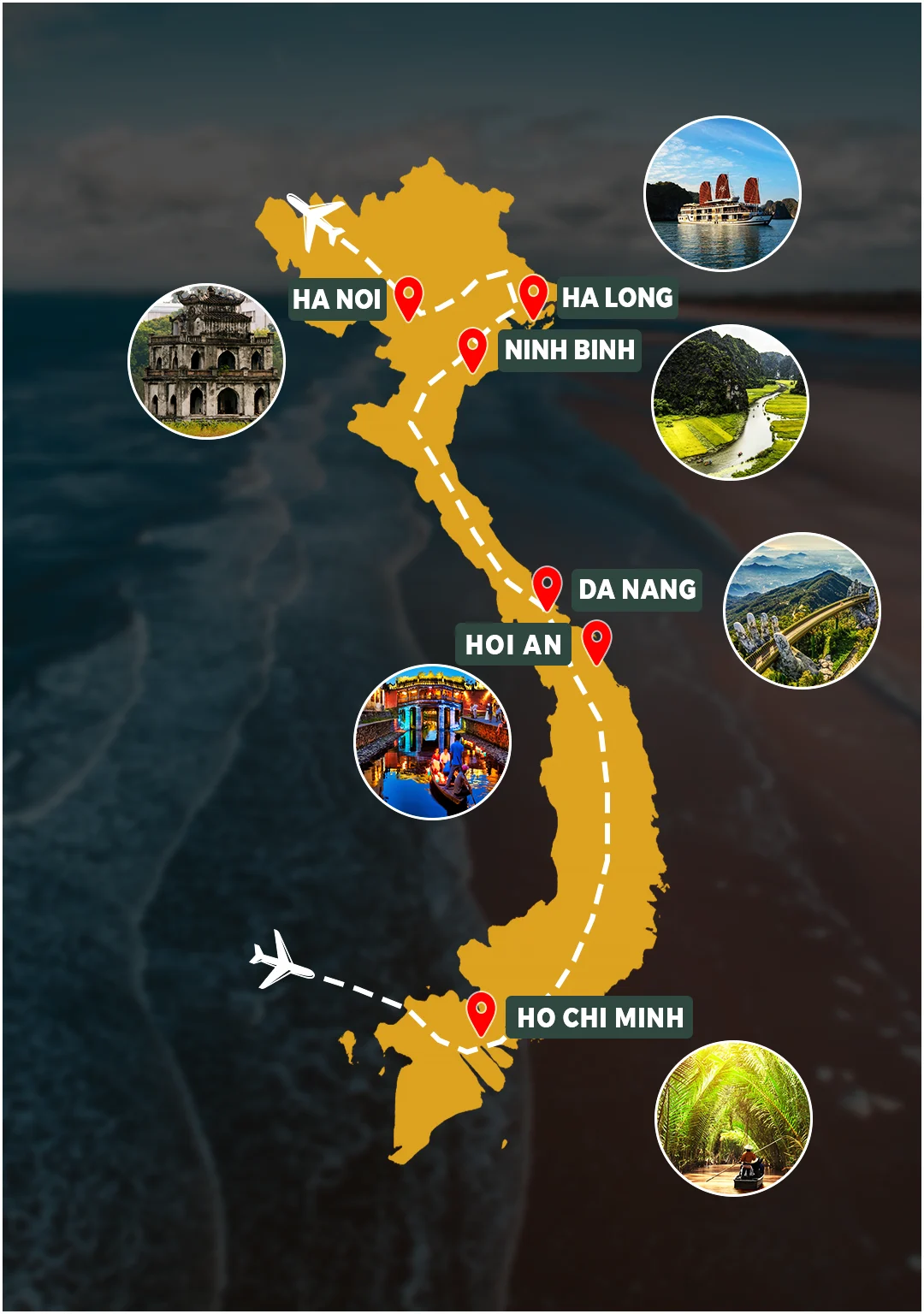 Maldives 12 Days route map: Hulhumalé – Huvadhoo Atoll – Addu Atoll – Maafushi – Malé – Vaadhoo – Baa Atoll