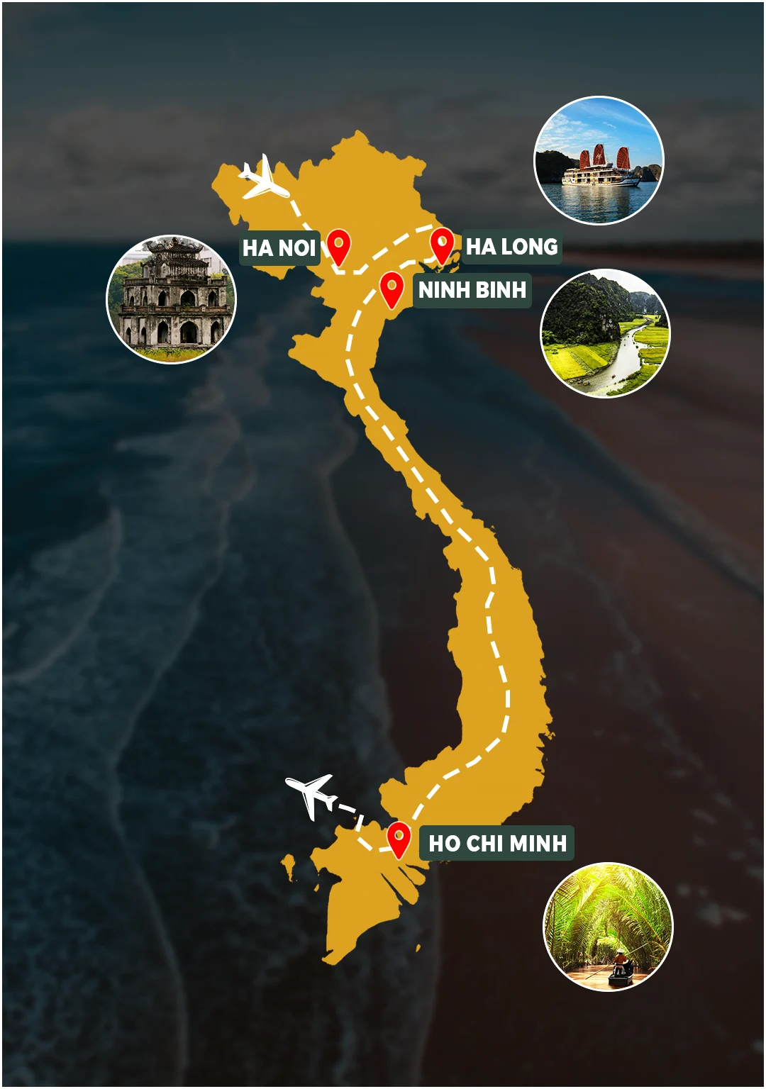 Maldives Highlights route map: Malé – Vaadhoo – Baa Atoll – Hulhumalé