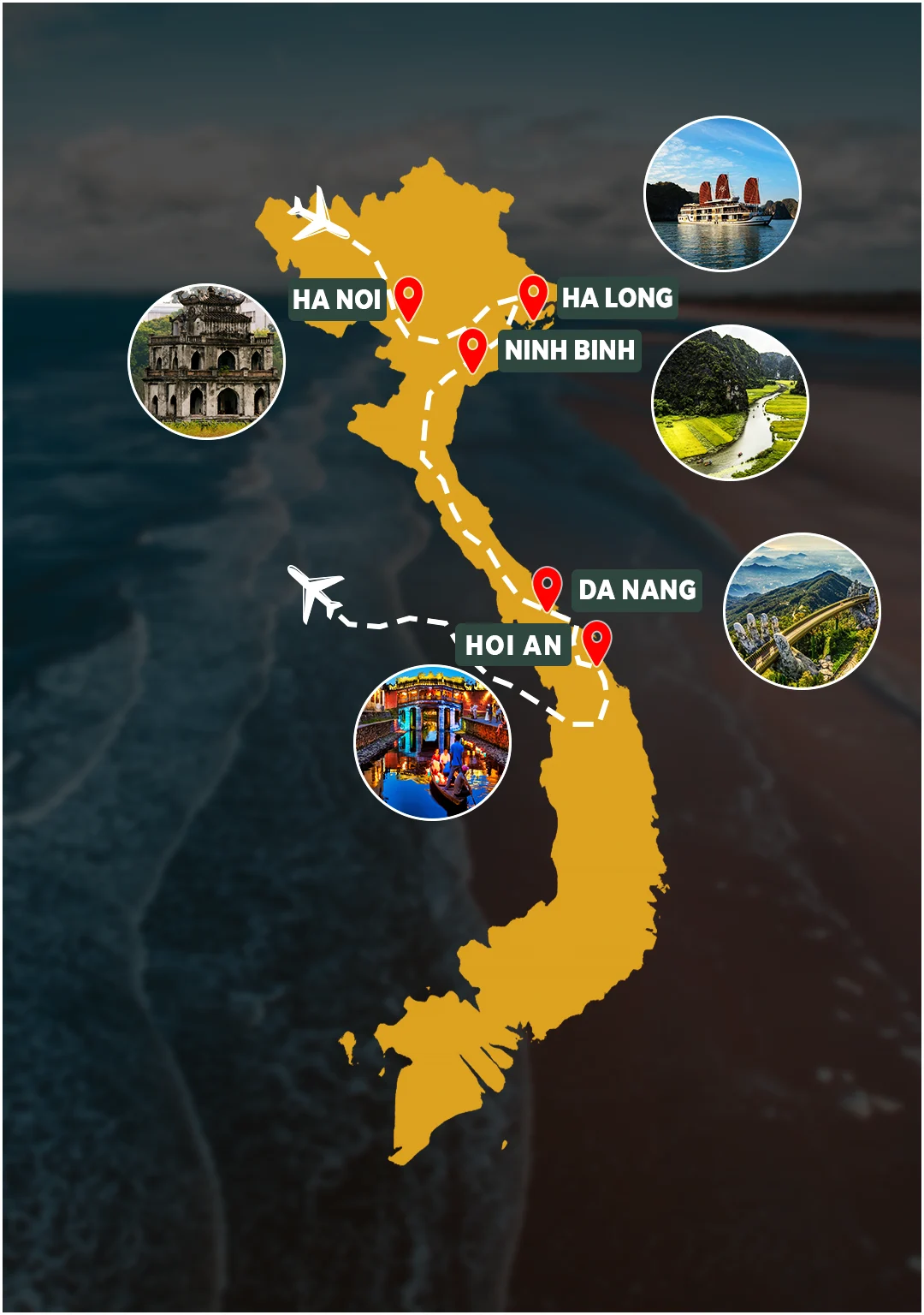 Northern Maldives Signature route map: Malé – Vaadhoo – Baa Atoll – Addu Atoll – Maafushi